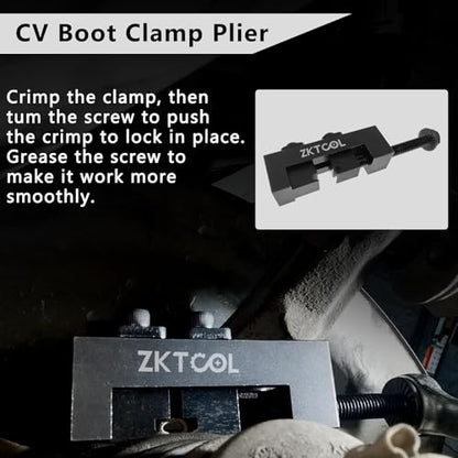 ZKTOOL CV Axle Boot Clamp Tool For BMW Toyota/Lexus etc,Upgraded Model, Can Switch Three Modes At The Aame Time For Wider Use,Drive Shaft Clamping Tool,CV Joint Axle Boot Clamp Tool,09521-24010… - color: Upgrade