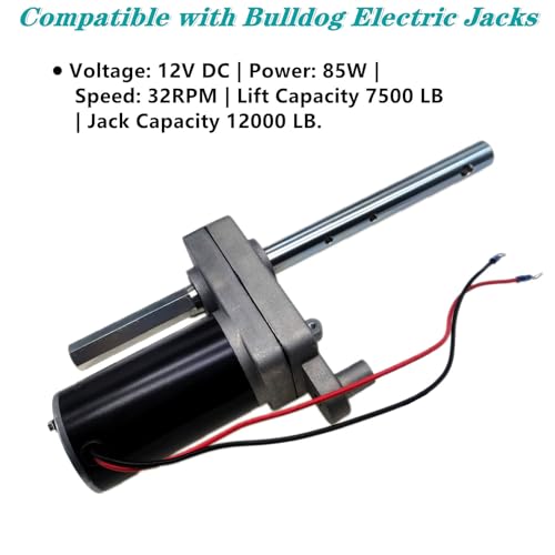 RV Single-Speed Drive Motor 500370 - Compatible with Bulldog Electric Jacks - Replaces One-Speed Motor for Electric Powered Drive Kit 1824210100 1046131 BD1046130-00