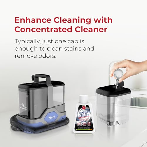 Rosewill Multi-Purpose Portable Carpet and Upholstery Cleaner with 74.4 oz Large Water Tank, Self Cleaning, Powerful Suction 17 KPa Spot Cleaner, 600W Motor, 4 Tools for Pets, Car, Couch and Stairs - color: Gray