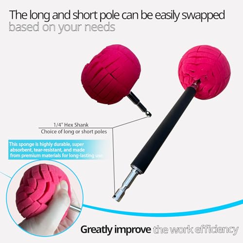 Drill Bit Cone Polisher, Metal Polishing Tool, Car Wheel Polishing Sponge, Polishing Pad, Polishing Ball, with Hand-Held Extension Bracket, Suitable for Household Standard Hand Drill