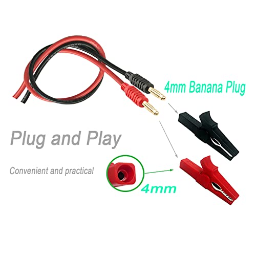 5 Pairs Fully Insulated 30A Safety Test Alligator Clips | With Banana Socket and 4mm Banana Plug Connectors ideal for Automotive Electrical Testing Battery Connection (Red+Black） - style: Alligator clip