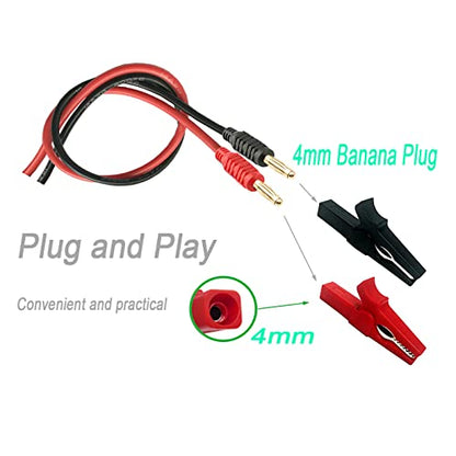 5 Pairs Fully Insulated 30A Safety Test Alligator Clips | With Banana Socket and 4mm Banana Plug Connectors ideal for Automotive Electrical Testing Battery Connection (Red+Black） - style: Alligator clip
