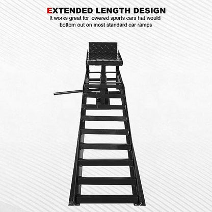 2 Packs Hydraulic Car Ramps Low Profile Car Lift Service Ramps Truck Trailer Garage, Height Hydraulic Vehicle Ramps, Automotive Hydraulic Lift Repair Frame 11000lbs 5 Tons 5T (Black) - color: Black, size: 2 Pack