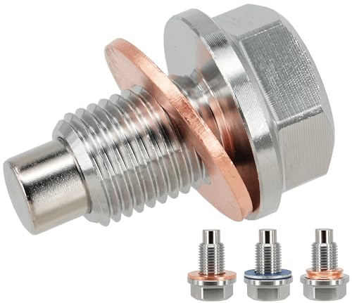 1PC M12x1.25 Stainless Steel Magnetic Engine Oil Drain Plug Fit Most of Models of Toyota Lexus Nissan Infiniti, Select Model Replace 90341-12012, 11128-01M00 - size: M12x1.25