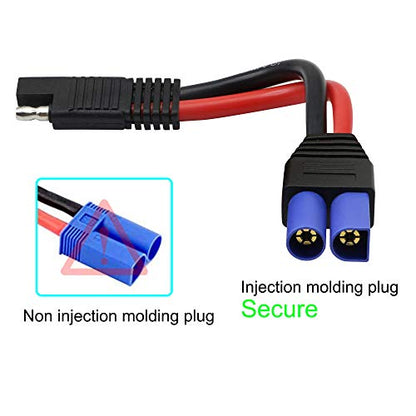 GINTOOYUN EC5 to SAE Cable, EC5 F/M Plug to SAE Connector Power Automotive Cable Wire 10AWG for Car Motor Solar Panel Batteries