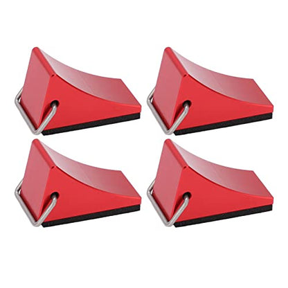 4PCS RC Model Car Wheel Chock, Aluminum Alloy RC Wheel Chock with Anti - Slip Bottom, Durable Tire Stopper for Gen8 Axial SCX10 and Universal RC Cars (Red) - color: Red
