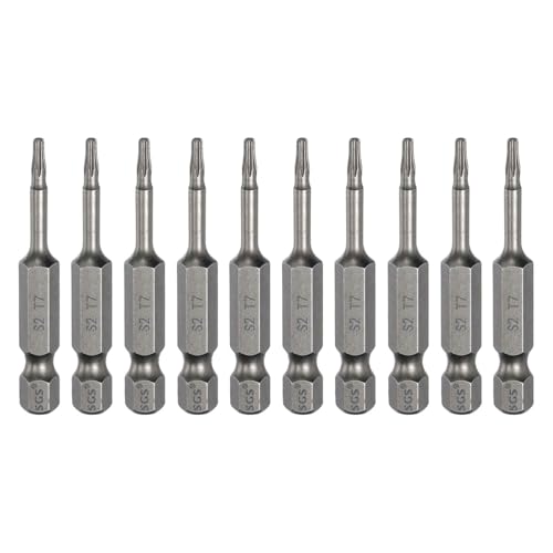 HARFINGTON 10pcs T7 Torx Head Screwdriver Bit 1/4" Hex Shank 2" (50mm) Long Magnetic No Hole Tip Tamper Proof 6 Point Star Screw Driver Drill Bits S2 Steel Industrial Power Screwdrivers - size: T7 x 2"