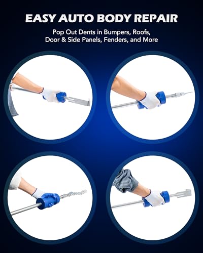 Orion Motor Tech OMT Heavy Duty Slide Hammer Dent Puller Set | Auto Body Dent Removal Repair Tool Set with 9 Attachments for Cars & Trucks