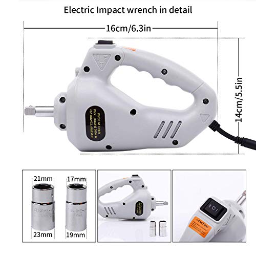 Trihelper Electric Car Jack Kit 12V Trailer Floor Jack Stands Set 3 Ton Vehicle Scissor Car Lift for Tire Change and Road Emergency with Impact Wrench