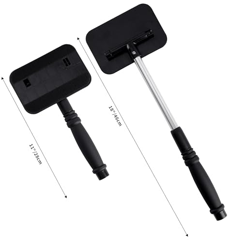 POLYTE Pivoting Windshield Glass Cleaning Tool Extendable Aluminum Handle | 3-Lint Free Microfiber Covers, Spray Bottle, Mesh Bag