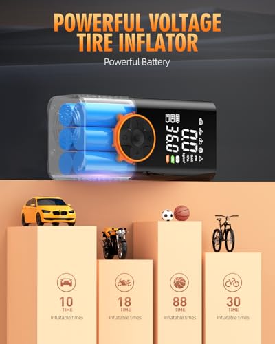 Tire Inflator Portable Air Compressor, 150PSI Cordless Air Pump, Tire Pump with Digital Pressure Gauge