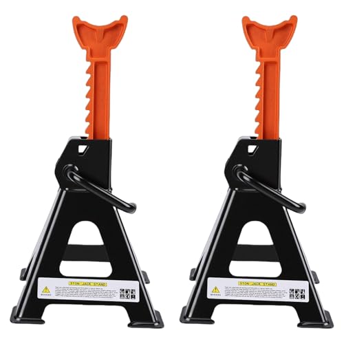 Asixxsix Car Jack Stand, 3 Ton Capacity 11.2-16.8 Inch Adjustable Height 2PCS Set Adjustable Auto Jack Stands Heavy Duty Steel Stand with Double Locking Mechanism for Small SUV