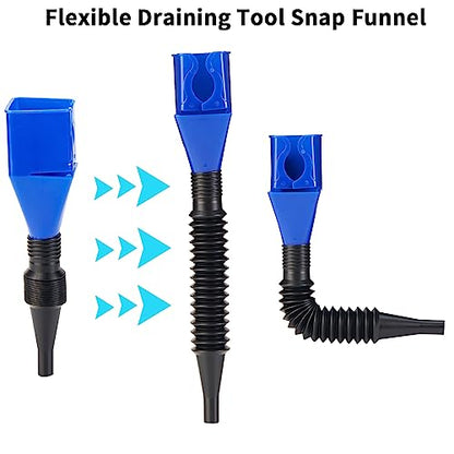 Funnels for Automotive Use,Flexible Draining Tool Snap Funnel,5Pcs Retractable Automotive Fuel Funnel,Oil Snap for Cars and Motorcycles - color: 5PCS