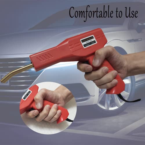 110V Plastic Welding Machine 50w Car Bumper Repair Welding Tool Welding Gun Plastic Welder Car Plastic Bumper Repair Tool Kit with Flat/Outside Corner/Inside Corner/Wave Staples and Knife