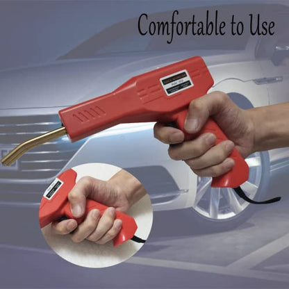 110V Plastic Welding Machine 50w Car Bumper Repair Welding Tool Welding Gun Plastic Welder Car Plastic Bumper Repair Tool Kit with Flat/Outside Corner/Inside Corner/Wave Staples and Knife