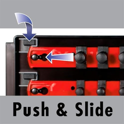 Ernst Manufacturing - 8492 Socket Boss 2-Rail 1/4-Inch-Drive Socket Organizer, 13-Inch, Red - Made in the USA - color: Red, size: 1/4", style: 13-INCH
