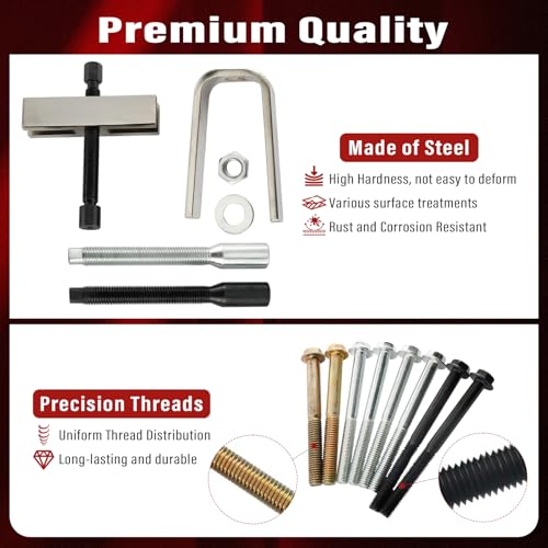 Steering Wheel Puller Kit Steering Wheel Lock Plate Removal Tool | 4 sets of cap screws Made of Steel Fit for most domestic and imported cars Easy Storage