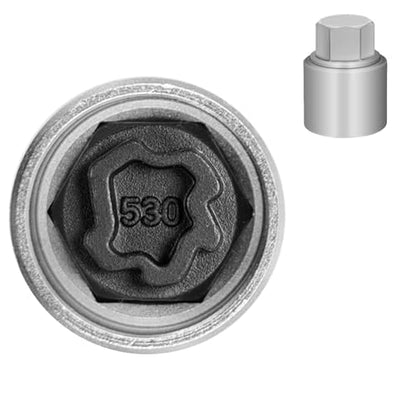530 Wheel Locking Nut Key for VW, Socket Adapter (OD 28mm-ID 25mm) | Wheel Lock Nut Socket Adapter, Anti-Theft Lug Nut Removal Tool, Anti-Theft Screw Remover, Repair Tool, Tyre Fitting, garage - size: Socket 530