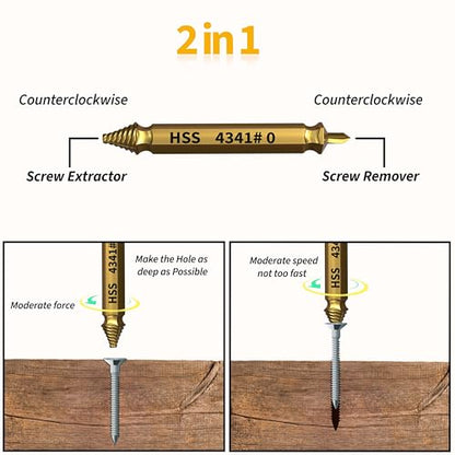 Gifts for Men – Stripped Screw Extractor Set – Father’s Day Gifts from Wife, Daughter, & Son – Easy Out Extractor Set for Nuts, Screws & Bolts – Perfect Husband & Birthday Gifts (Gold (Pack of 6)) - size: Gold (Pack of 6)