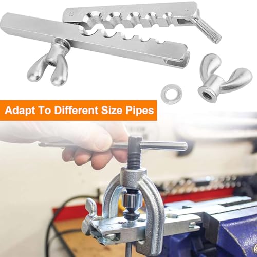 Brake Line Flaring Tool Kit, 3/16", 1/4", 5/16", 3/8" and 1/2" Brake Tubing Repair Kit with Tube Cutter & Adapters, Double & Single Flare Tool Set for Copper and Aluminum Fuel Line