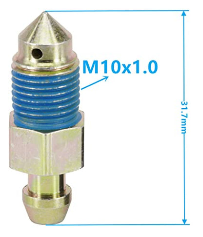 4-Piece Speed Bleeder Kit - Quick Bleeders with Dust Caps, M10x1.0-31.7mm - size: M10x1.0 - 31.7mm (4 PCS)