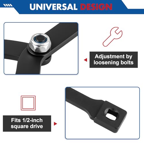 15pcs Pulley Holder Tool Kit | Universal Adjustable Spanner Wrench Set with Variable Pins, 1/2" Drive Ratchet Fan Clutch Removal Wrench Tool Kit