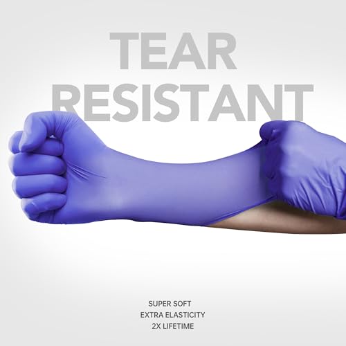 Medguy Medical Nitrile Exam Gloves, 4 Mil Powder-Free Latex-Free Disposable Food-Safe Cooking Cleaning, Blue-Violet 100 Pcs - color: X-large (Blue-violet)
