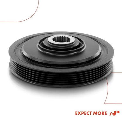 A-Premium Engine Harmonic Balancer Pulley - OHV V6 3.0 3.2 3.5L - Compatible with Honda, Acura & Saturn Cars - 2003-2010 - Odyssey, Accord, Pilot, Ridgeline, MDX, RL, TL, Vue & More, Replace# 12606927
