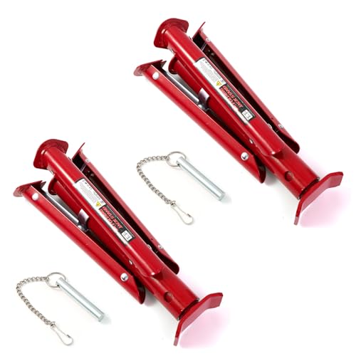 3 ton Car Axle Jack Stand Adjustable Folding Pipe jackstands Height Lift Support Jack Stand Mount Car Accessories Repair Tool(Red)