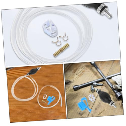 1set Liquid Pump Kit Portable Siphon Hose for Transfer Efficient Hand Operated Pump Backflow Design for Cars and Motorcycles