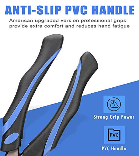 URASISTO 7-Inch Linesman Pliers with Rubber Grip Handle for Basic Repair, DIY Projects and Home - size: 7" Linesman Pliers