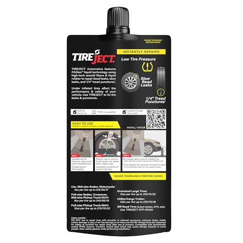 TireJect Automotive Full-Size Truck/SUV 2-in-1 Tire Sealant & Bead Sealer Kit for tire Repair of leaks and punctures - size: Full-size Truck, SUV