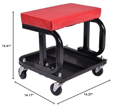Roller Seats Mobile Rolling Seat W/Equipment Tray, Round Garage Workshop Chair,Stool Seat with Tool Tray, Rolling Mechanic Stool Garage Shop Creepers, Garage & Shop Roller Seats & Creepers 36x36x36cm