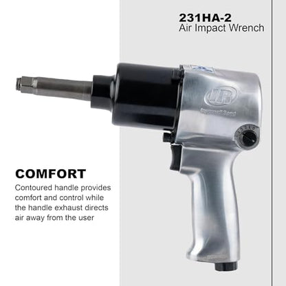 Ingersoll Rand 231HA-2 1/2" Air Impact Wrench, 2" Ext Anvil, Super Duty, 600 ft-lb Torque, Friction Ring Retainer, Pistol - size: 1/2" Impact - Extended Anvil