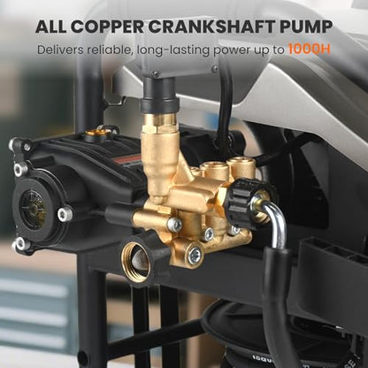 Giraffe Tools Crossfalls Retractable Pressure Washer Ultra, Max 2.6GPM 1650PSI with Brushless Motor, Wall Mount Electric Power Washer with 50ft Pressure Hoses, 4-Nozzle, Foam Cannon, Automatic Rewind - size: 50ft