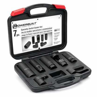 Powerbuilt 7-Piece Specialty Sensor and Switch Socket Set – Removes Oxygen Sensors, Oil Pressure Switches, Thermal Sensors, Includes Storage Case - 648992 - style: 7 Piece Oxygen Sensor Socket Set