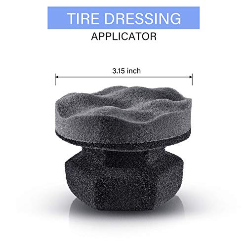 BBTO 10 Pack Tire Dressing Applicator Washable Tire Shine Applicator Dressing Pad Car Detailing Foam Sponge Reusable Tires Cleaner Sponge for No Mess Tires Detailing Supplies