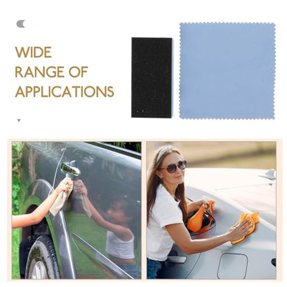 Set of Wax Applicator Pads with Sponge and Cloth for Car Exterior and Wheel Detailing, for Applying Wax and Polishing in Automotive Detailing Projects