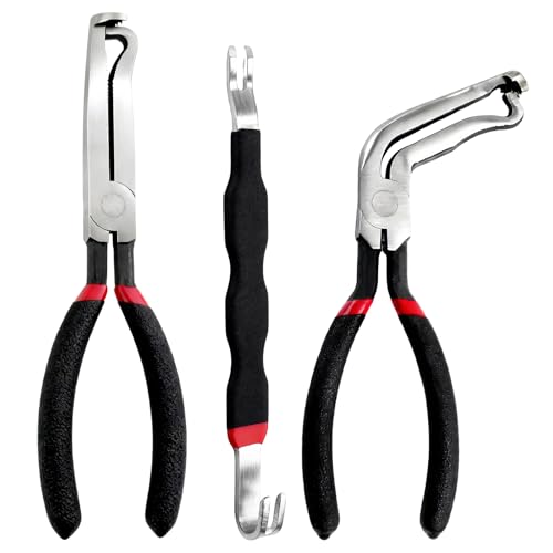 3 Pieces Set Electrical Disconnect Pliers for Cars, Automotive Tools Fuel Line Disconnect Tool Set Includes 37960,37980,Electrical Connector Separator 13120, Automotive Tools for Push Tab Style Plugs - color: Black 3 PCS