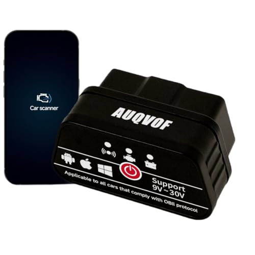 OBD2 Scanner Bluetooth 5.0 for iPhone & Android - 12 Protocols & J1939 Supported, Car Diagnostic Scan Tool, Check Engine Code Reader, Compatible with Torque & CarScanner (VIP), No Subscription Fee