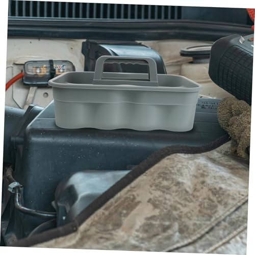 Mobestech Portable Plastic Tool Basket with Handle Spacious Organizer for Car Detailing Supplies Efficient Dividers for Easy Storage for Use