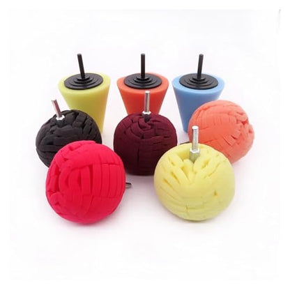 Car Polishing Pad Buffing Foam Sponge Pad Cone Polisher Buffer Pad Automotive Waxing Kit for Car Wheel Hub Headlight Polishing - color: 8pc
