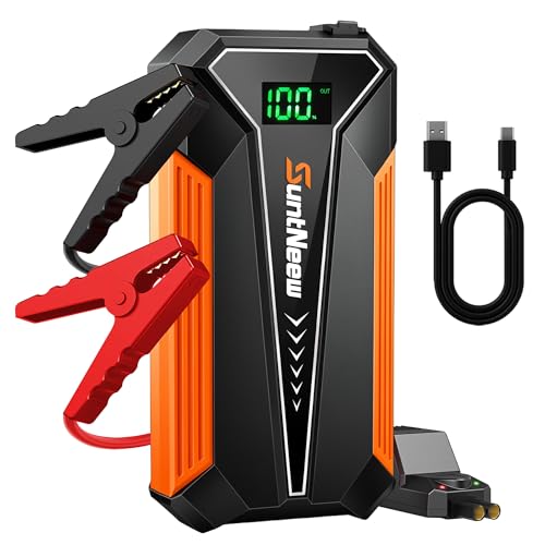 Jump Starter Power Bank 8000mAh (Up to 6.5L Petrol/5.0L Diesel),12V Battery Booster for Cars, Trucks, SUVs & Motorcycles,Compact Design with LED Light & PD 18W USB -Orange
