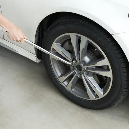 Bates Telescoping Lug Wrench - 1/2 Drive With 17/19mm and 21/23mm Sockets - Tire Iron and Nut Removal Tool