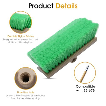 Nanoskin Large Bi-Level Vehicle Wash Brush with Soft Nylon Bristles – Ultimate Truck, Van, and RV Cleaning Tool, Ergonomic Design for Professional Detailing, Scratch-Free, Efficient 12-inch Reach - style: Bi-level Brush – 12-inch
