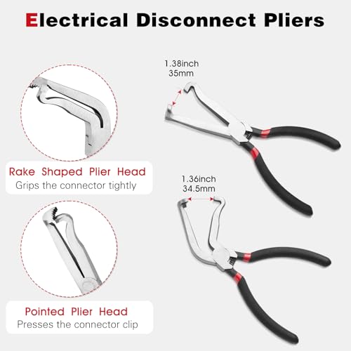 3 Pcs Electrical Disconnect Pliers, Fuel Line Disconnect Tool | Automotive Tools Electrical Connector Pliers Set Includes 37960, 37980 Connector Separator for Cars