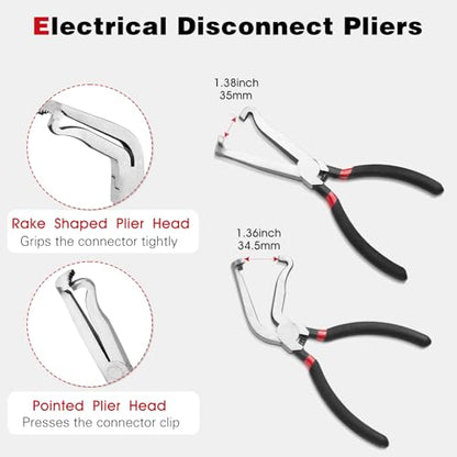 3 Pcs Electrical Disconnect Pliers, Fuel Line Disconnect Tool | Automotive Tools Electrical Connector Pliers Set Includes 37960, 37980 Connector Separator for Cars