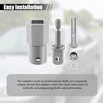 Trailer Jack Drill Adapter, Towing Vehicle Jack Crank Handle Cordless Power Drill Adapter Kit with 1/2" Socket, Auto Replacement Accessories, Universal for RV Campers Utility Trailer