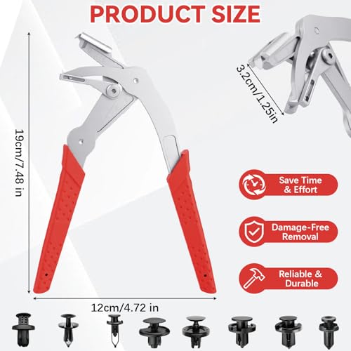 Clip Removal Pliers,Car Clip Pliers,Automotive Clip Removal Tool,Car Clip Plier & Trim Removal Tool,Interior & Exterior Trim,Damage-Free Disassembly