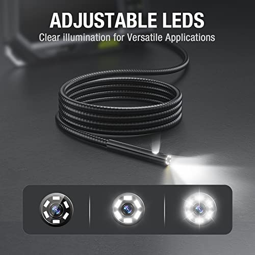Teslong Endoscope Replacement Cable with Light, Dual Lens Inspection Camera 8mm/0.31inch Waterproof Probe Compatible with NTS500, NTS300(3.3FT)